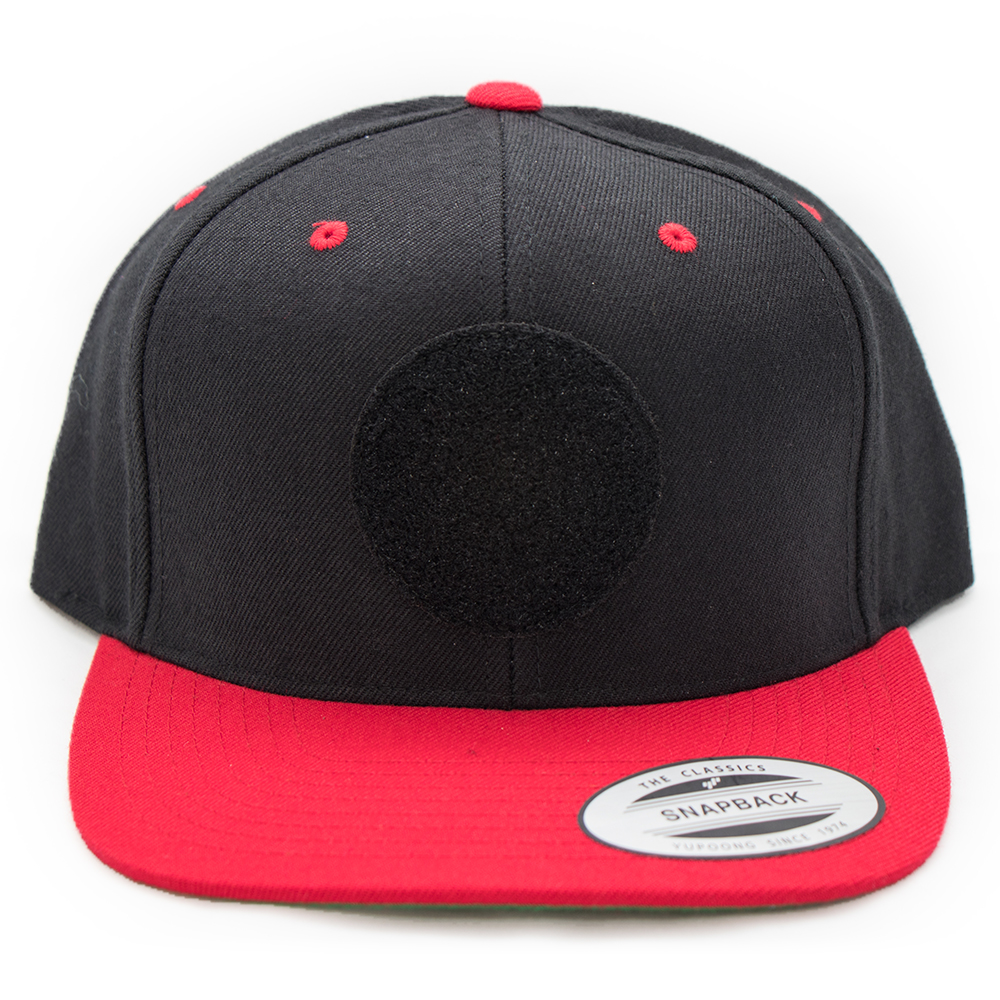 Snapback Black/Red Hat (w/ Velcro Patch)