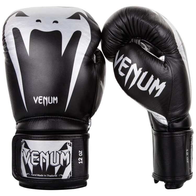 Venum Giant 3.0 Boxing Gloves - Nappa Leather (Black/Silver)
