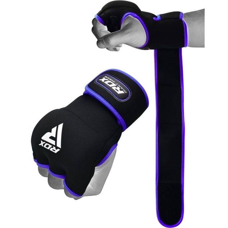RDX X8 Inner Hand Gloves With Wrist Strap (Black/Blue)
