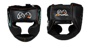Front and back view of Rival brand head gear