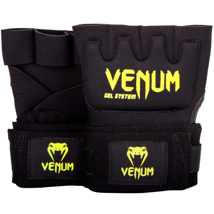 Venum Kontact Gel Glove Wraps - Black/Neo Yellow